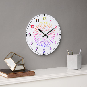 Grande Relógio - Estrelas Coloridas de Arco-Íris