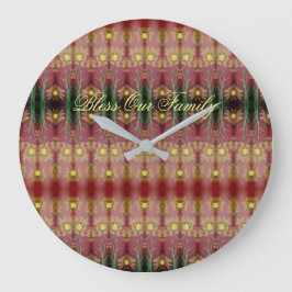 Grande Relógio Flor Com O Texto Da Nossa Família