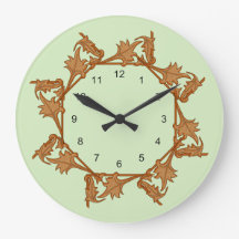 Relógio - Folhas em Círculo