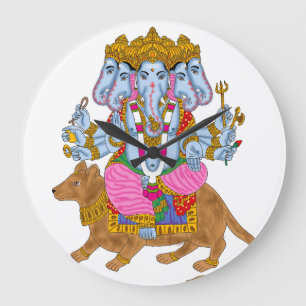 Grande Relógio Ganesha e Arte para Parede para Uso Domést