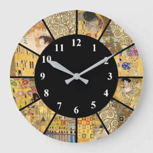 Grande Relógio Klimt - Relógio de Arte Clássica Dourado d