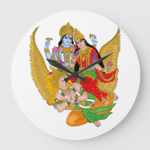 Grande Relógio Lakshmi Narayan - Decoração Divina de Pare