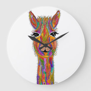 Grande Relógio Llama bonito e colorido