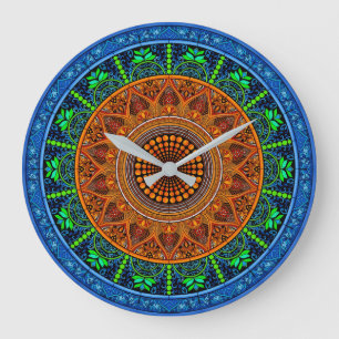 Grande Relógio Mandala de Geometria Sagrada