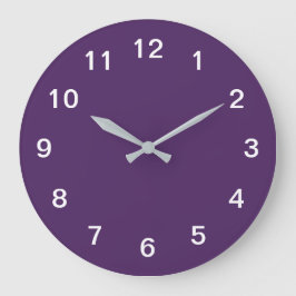 Grande Relógio Mínimo Acrílico Roxo Escuro