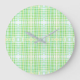 Grande Relógio na moda Azul E Xadrez Verde