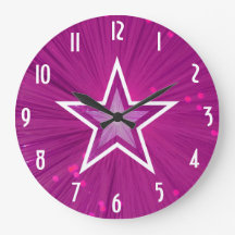 Relógio "Números" de Estrelas Rosa