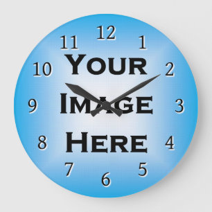 Grande Relógio Personalizado Com Números Negros Finos S