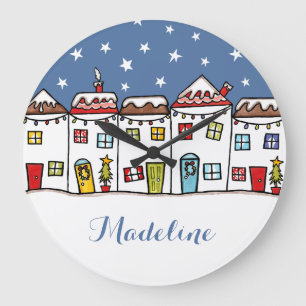 Grande Relógio Personalizado da Cena de Natal