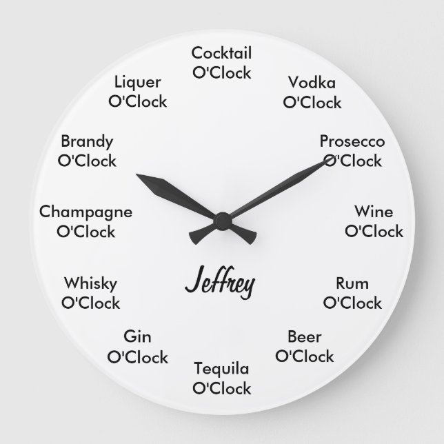 Grande Relógio Personalizado De Álcool De Bar Engraçado (Frente)