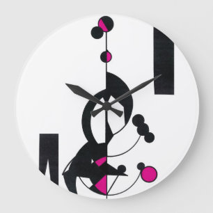 Grande Relógio Personalizado de Design de Geo Rosa