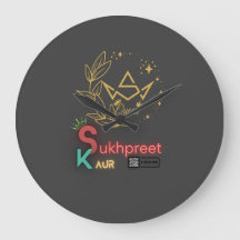 Relógio Personalizado de Parede do Sukhpreet Kaur 