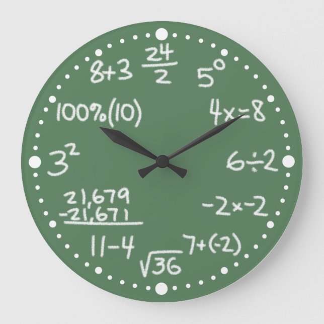 Grande Relógio Personalizado de Parede Matemáticas Equaçõ (Frente)