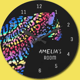 Grande Relógio Personalizado Rainbow Jaguar