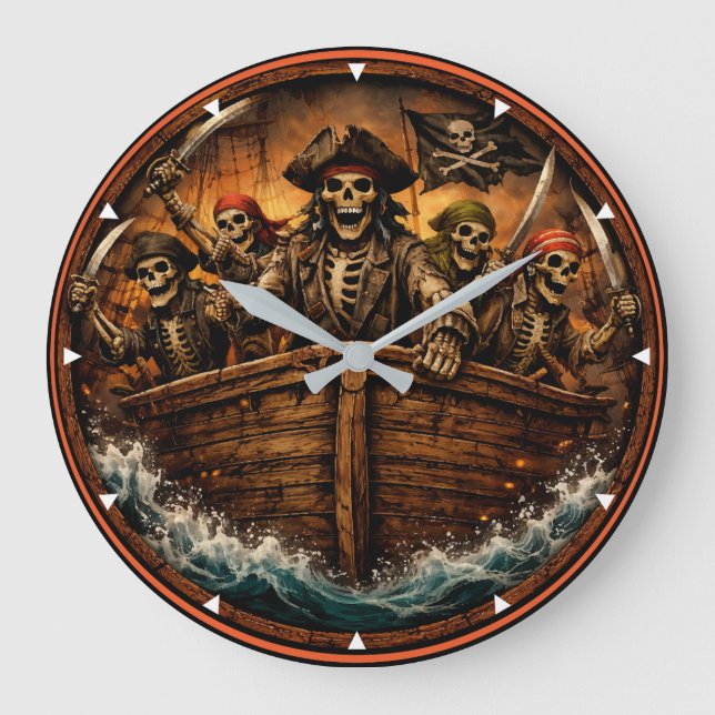 Grande Relógio Pirata da Montauk Salvage Co (Frente)