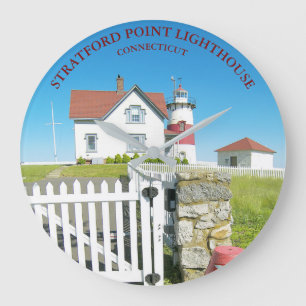 Grande Relógio Redondo de Connecticut com Luz de Ponto S