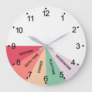 Grande Relógio Redondo de Cores de Programação Diária