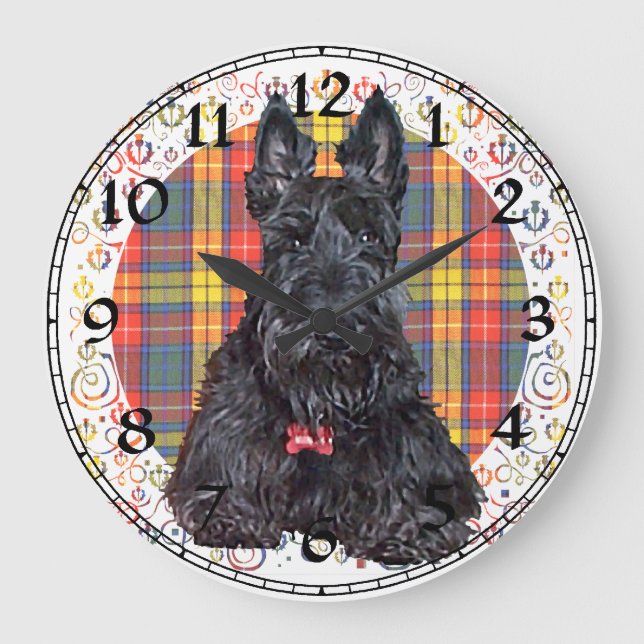 Grande Relógio Scottish Terrier (Frente)