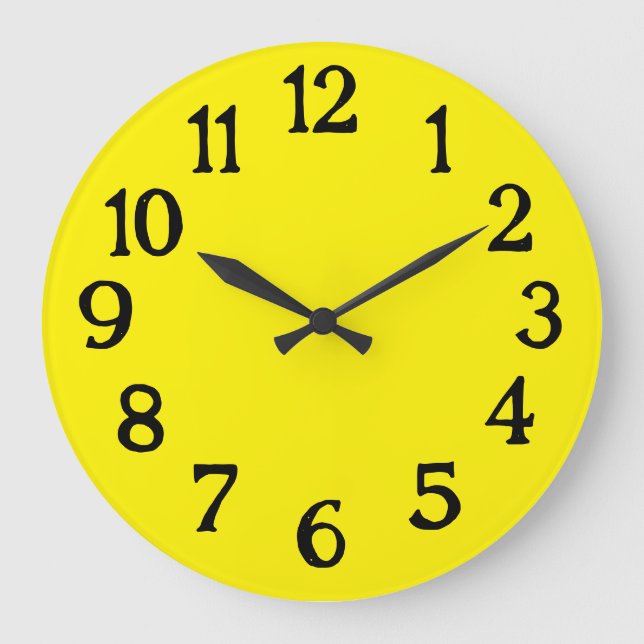Grande Relógio Simples Preto e Amarelo Normal Plano (Frente)