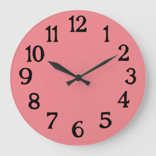 Grande Relógio Simples Rosa Normal Plano