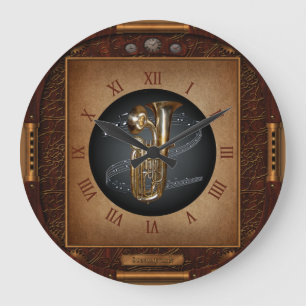 Grande Relógio Steampunk~Doublophone~Euphonium~ com duas