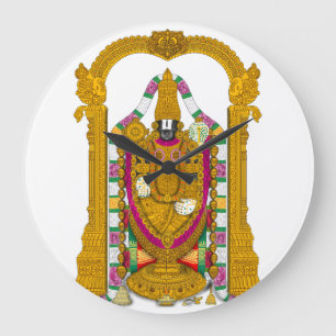 Grande Relógio Tirupati Balaji e Decoração de Parede para