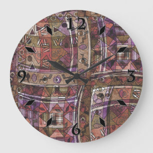 Grande Relógio Tribal abstrato africano fascinant