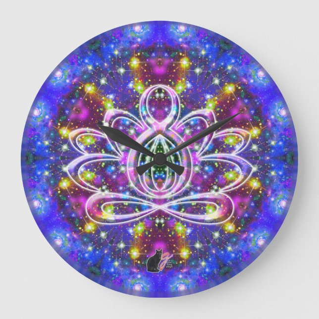Grande Relógio Zen Lotus Resplendível (Frente)