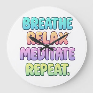 Grande Respire relaxe medite repita relógio de yoga