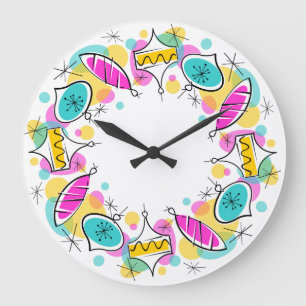 Grande Retro Tree Baubles Relógio Circular