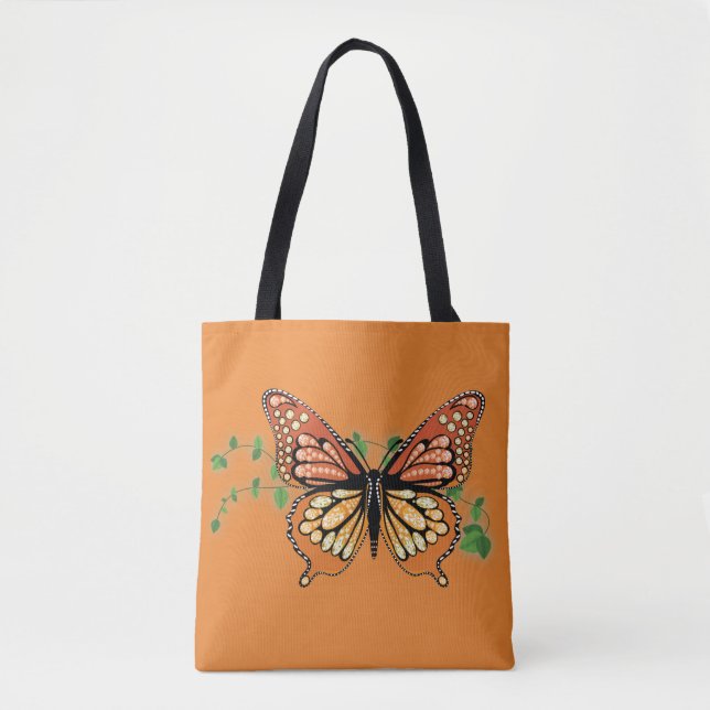 Grande Rhinestone Monarfly Design Tote Bag