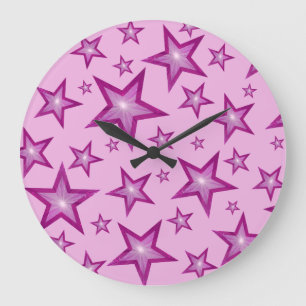 Grande Rosa Rosa Estrelas retorna o relógio rosa pálido