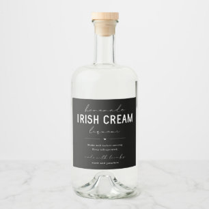 Grande Rótulo de Garrafa de Licor de Creme Irlandê