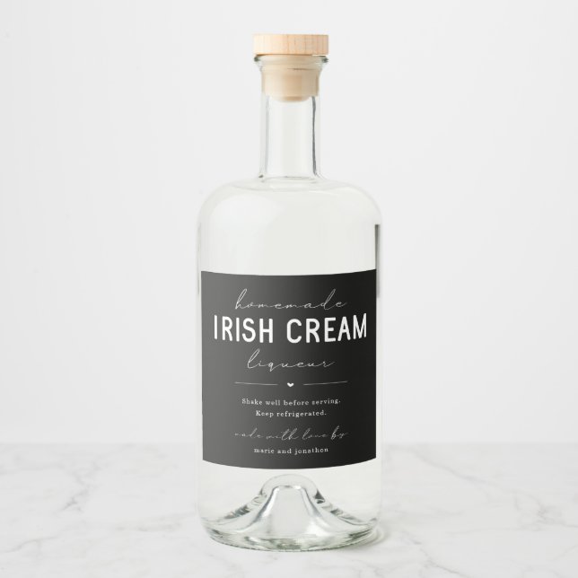 Grande Rótulo de Garrafa de Licor de Creme Irlandê (Frente)