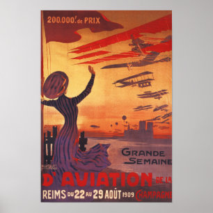 Grande semana da aviação - poster de ondulação