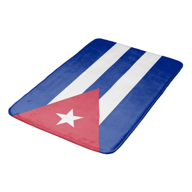 Grande tapete de banho com bandeira de Cuba (Angulado)