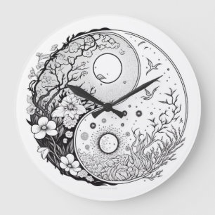 Grande Tempo para o Relógio de Coloração Yin Yang Saldo
