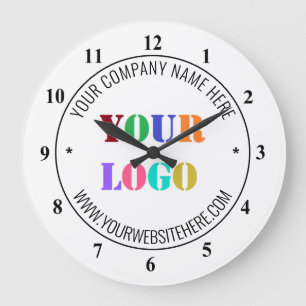 Grande Texto do logotipo da empresa personalizado Relógio