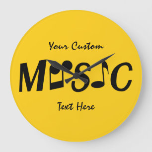 Grande Texto personalizado MÚSICA e relógio de cor