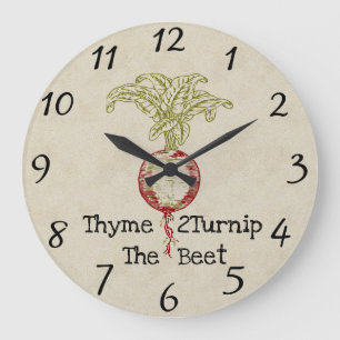 Grande Thyme 2Tire O Relógio Da Parede Da Beet