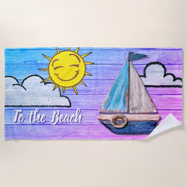 Grande toalha de praia até a praia Psicodélica (Frente)