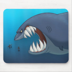 Grande tubarão branco Mousepad