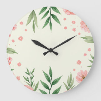 Grande um relógio pintado com flores elásticas