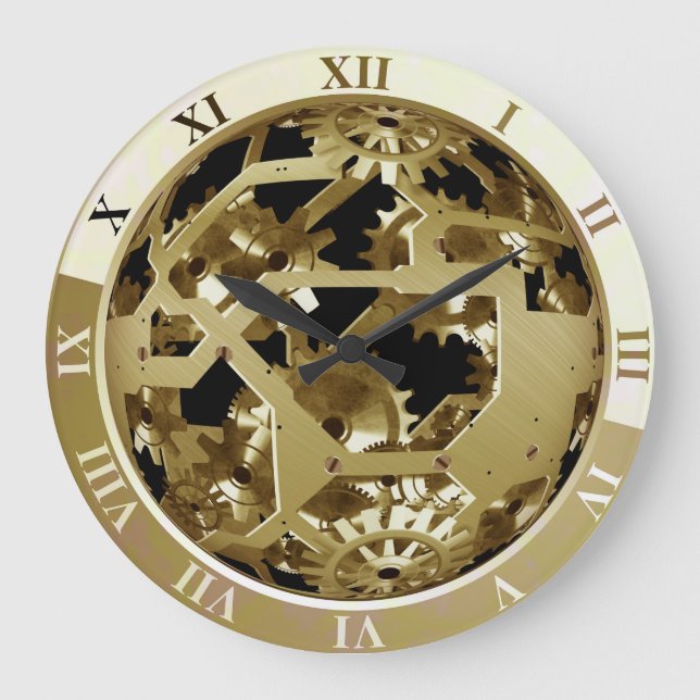 Grande Vintage Steampunk "Máquinas Expostas": Relógio de  (Frente)