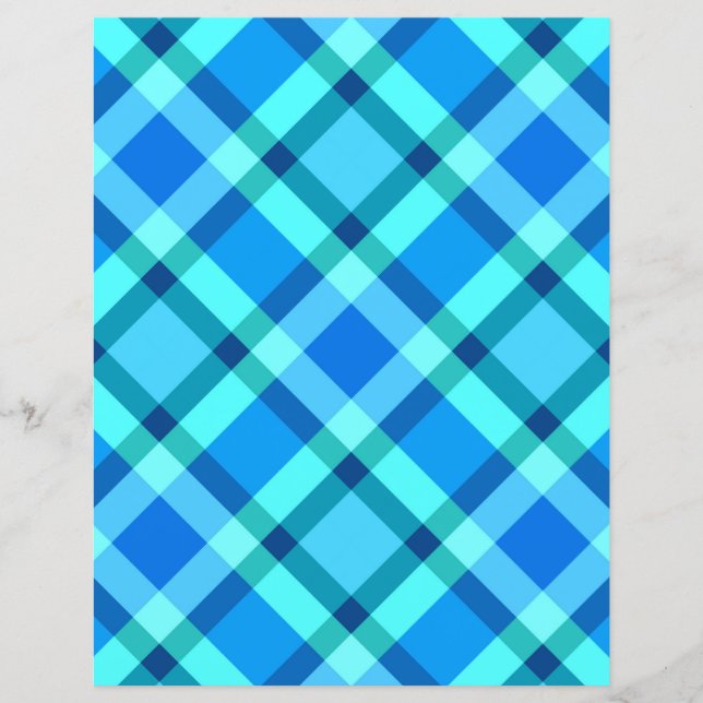 Grande Xadrez Moderna, Azul Cobalto e Turquesa (Frente)