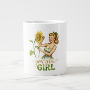 Grande You Grow Girl Caneca de Café com Piada de Jardin