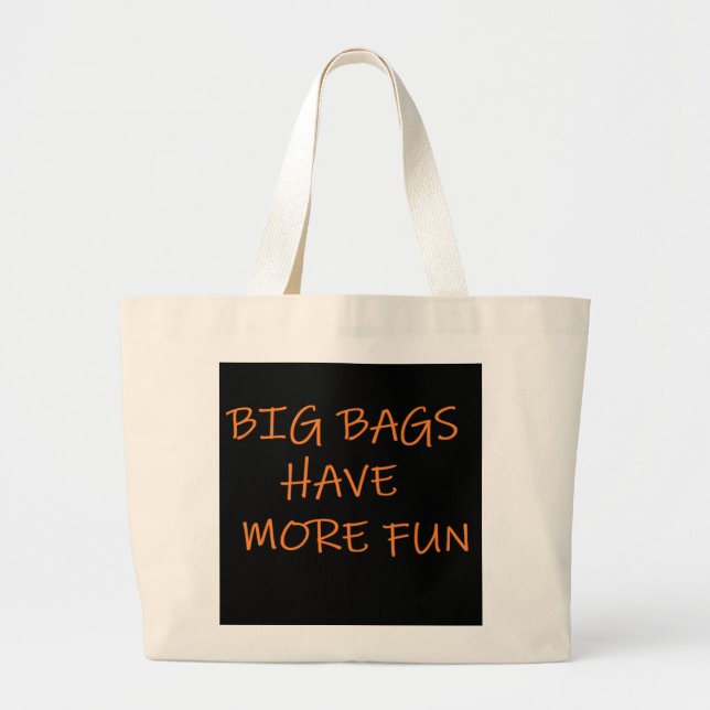 Grandes bolsas têm textos mais divertidos em preto (Frente)