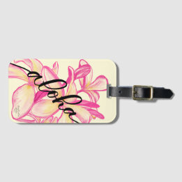 Grandes Etiquetas de Bagagem Plumeria Aloha Hawaii