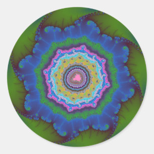 Grandes etiquetas redondas do Pinwheel verde feito