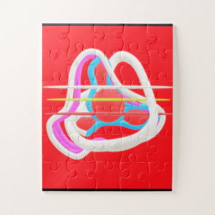 Grandes formas quebra-cabeça geométrica cor vermel